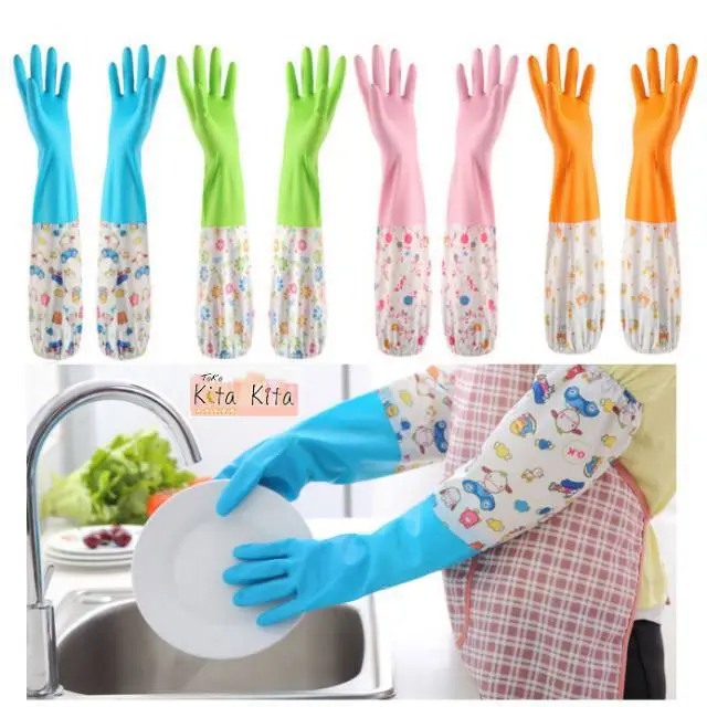 SARUNG TANGAN CUCI PIRING PANJANG BAHAN KARET GOOD GOOD QUALITY Cleaning Minyak sarung  tangan