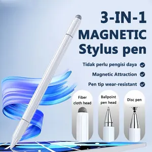 Universal 3 in 1 Stylus Pen Touch Screen Magnetik Pen Touch No need to charge For Mobile / Tablet PC / Android