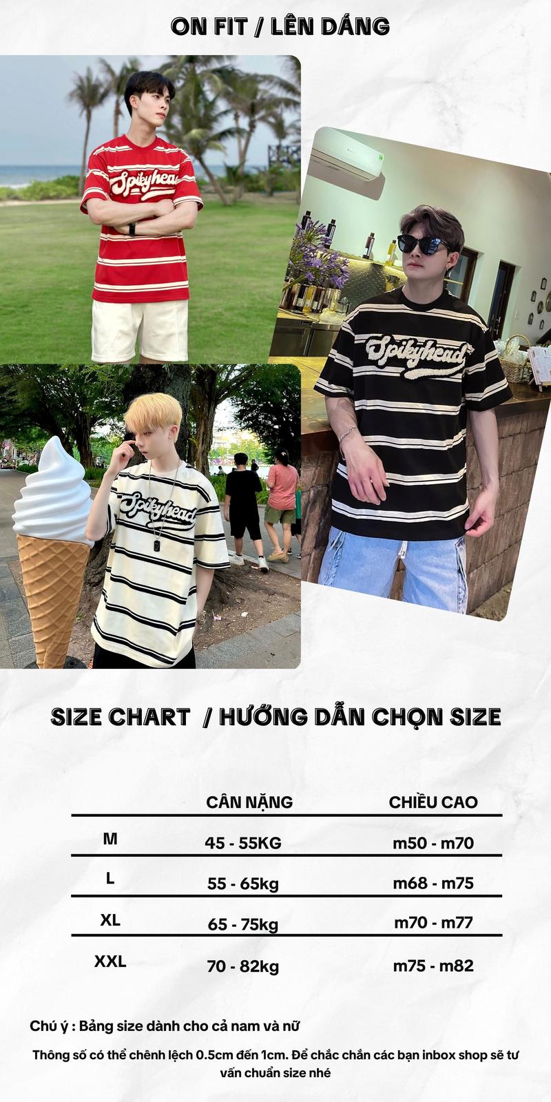 Product Introduction of Áo thun Nam nữ STRIPES phối chữ thêu xù Cotton AP845 Menswear Nam 8