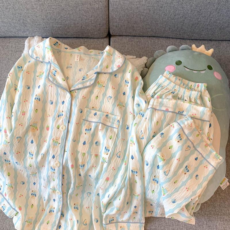 Product Introduction of Bộ Đồ Ngủ Cotton Đám Mây, Dành Cho Nữ, Bộ Sưu Tập Mùa Xuân Và Mùa Thu, Quần Dài Tay, Bộ Đồ Cotton Nguyên Chất, Phong Cách Cô Gái Ngọt Ngào Hoạt Hình Dễ Thương, Thích Hợp Mặc Ngoài Trời Và Mặc Nhà, Tỷ Lệ Được Phê Duyệt 93%, Năm 2025 12