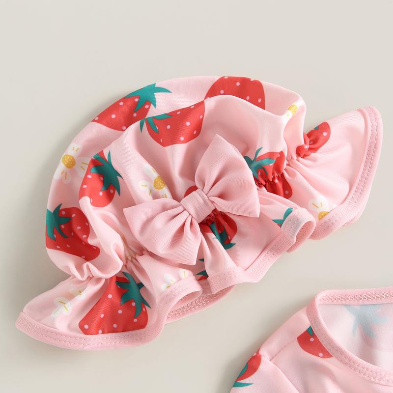 Product Introduction of Đồ Bơi Bảo Vệ Chống Phát Ban Cho Bé Gái Mới Biết Đi, Đồ Bơi Dài Tay In Hình Dâu Tây + Mũ Chống Nắng, Độ Tuổi: 0-3 Tuổi 41