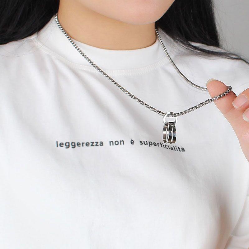 Product Introduction of Minority Fashion Ring Necklace Men's Ins Necklace Extended Sweater Chain Necklace Sweater Chain Long 23