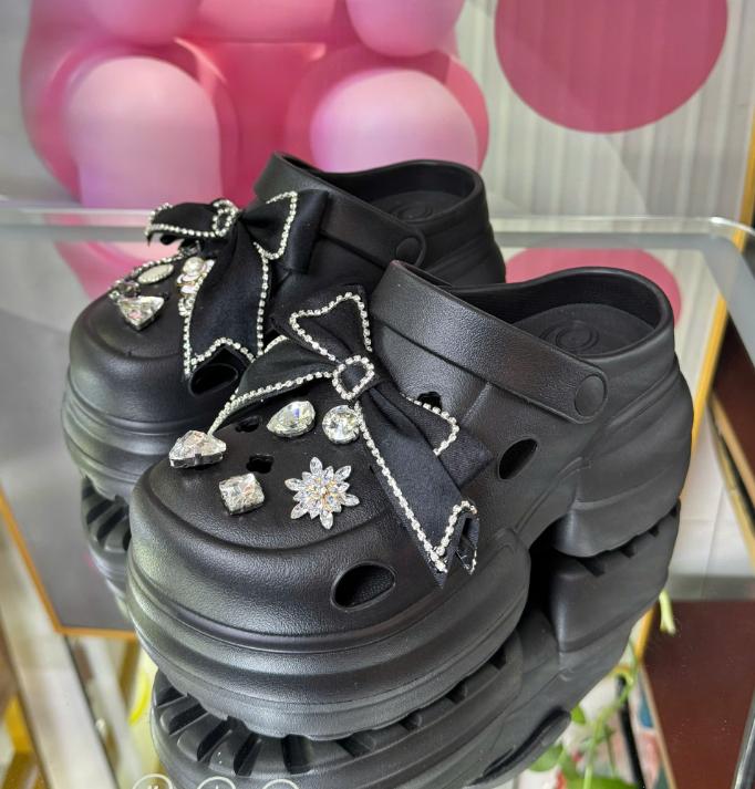  Dép Sục tiểu thư Cao Cấp Quảng Châu Đế Cao 10cm  Loại 1  Charm Đá bling bling sang chảnh tiểu thư sục công chúa b85 