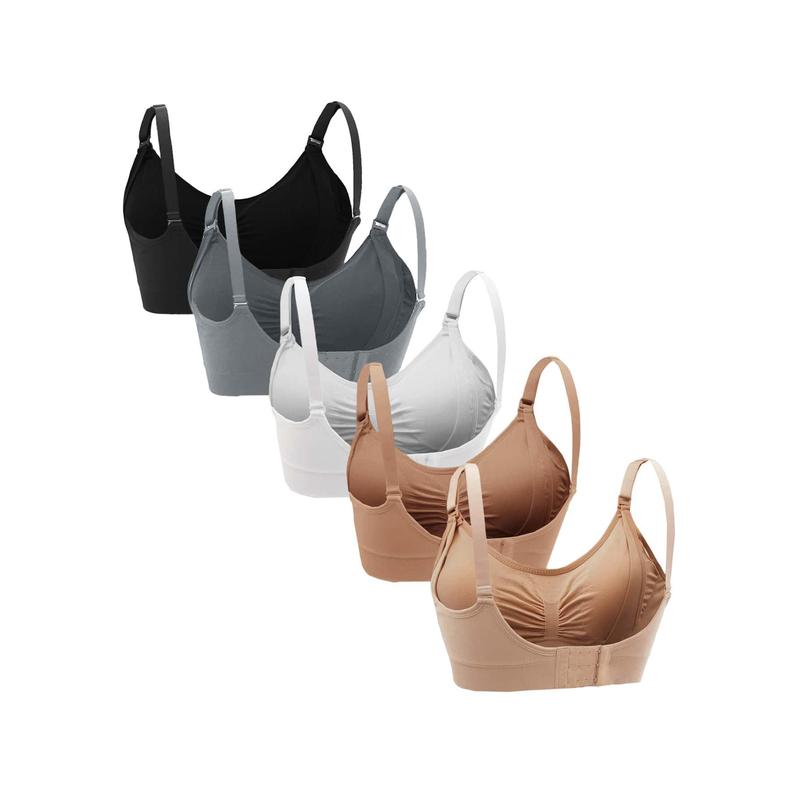 Maternity 5pack Solid Ruched Nursing Bra For Mother 1