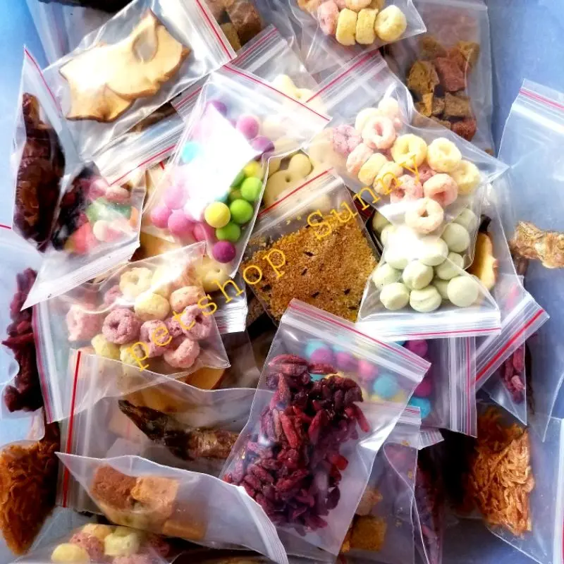 Tổng hợp thức ăn dặm dạng gói ăn thử cho hamster, sóc bổ sung thêm dinh dưỡng