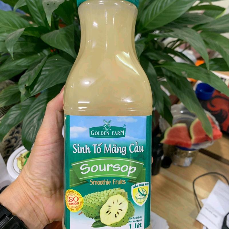 Mứt Sinh tố MÃNG CẦU Goldenfarm chai 1L- Làm Trà Mãng Cầu hottrend bao đỉnh
