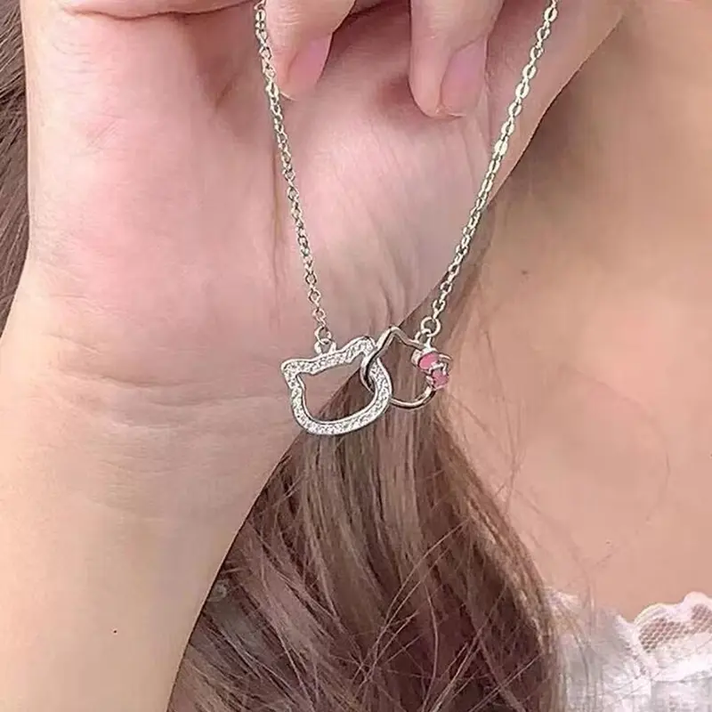 Vòng Cổ Mặt Dây Chuyền HelloKitty, Dành Cho Bé Gái, Dát Quà Tặng Kawaii, Thiết Kế Hoạt Hình, Z2P7, Vòng Cổ 1