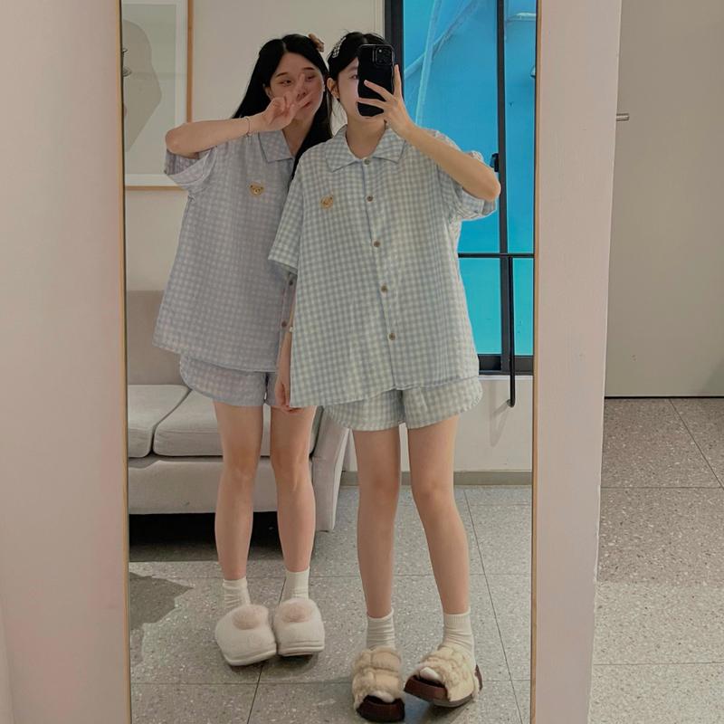 [HÀ LY x JEMCLOSET] Bộ đồ ngủ nữ mặc nhà mùa hè JEM CLOSET, Bộ ngủ nữ Pijama Kẻ Caro mùa hè tại nhà Nhiều Màu JEM OWW 8132 (Size 2)