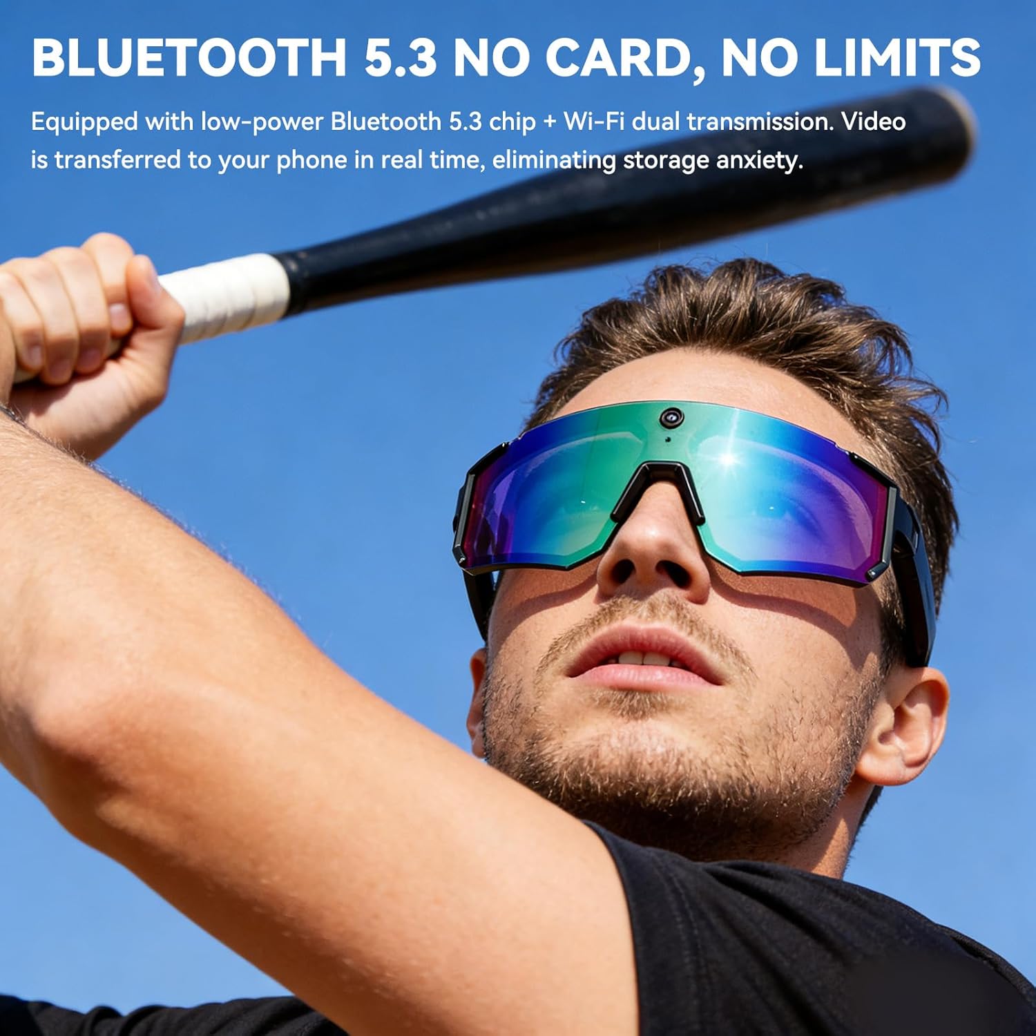 New Windproof 8MP Anti-shake Camera Smart Glasses Men Goggles 32GB Take Photo Shooting Video UV Protection Cycling Skiing Glasse