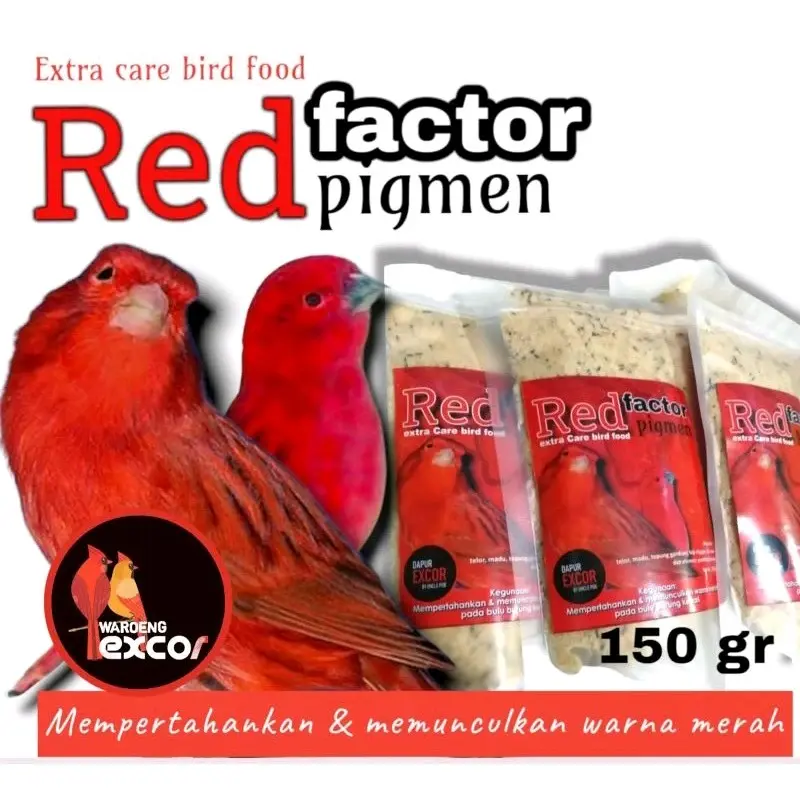 Red factor pigmen pakan burung kenari merah excor 150gr 1