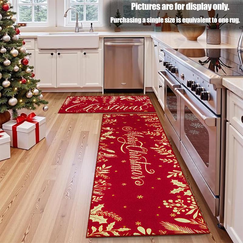 Product Introduction of Christmas Themed Kitchen Mat, 1 Count Non-slip Floor Mat, Rectangle Decorative Carpet for Home Living Room Bedroom Kitchen 7