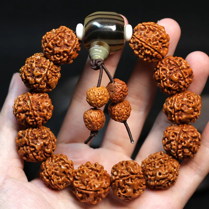 Fashion hot style exquisite and versatile toothless large Rudraksha bracelet bracelet with Buddhist beads