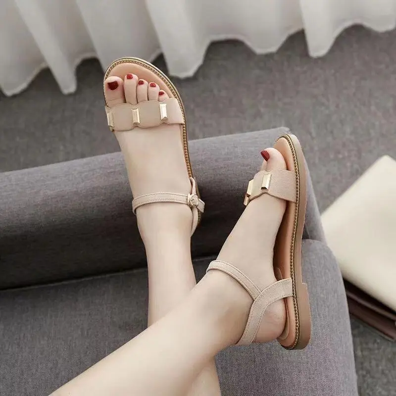 Sandals Female Flat Student Roman Shoes Simple