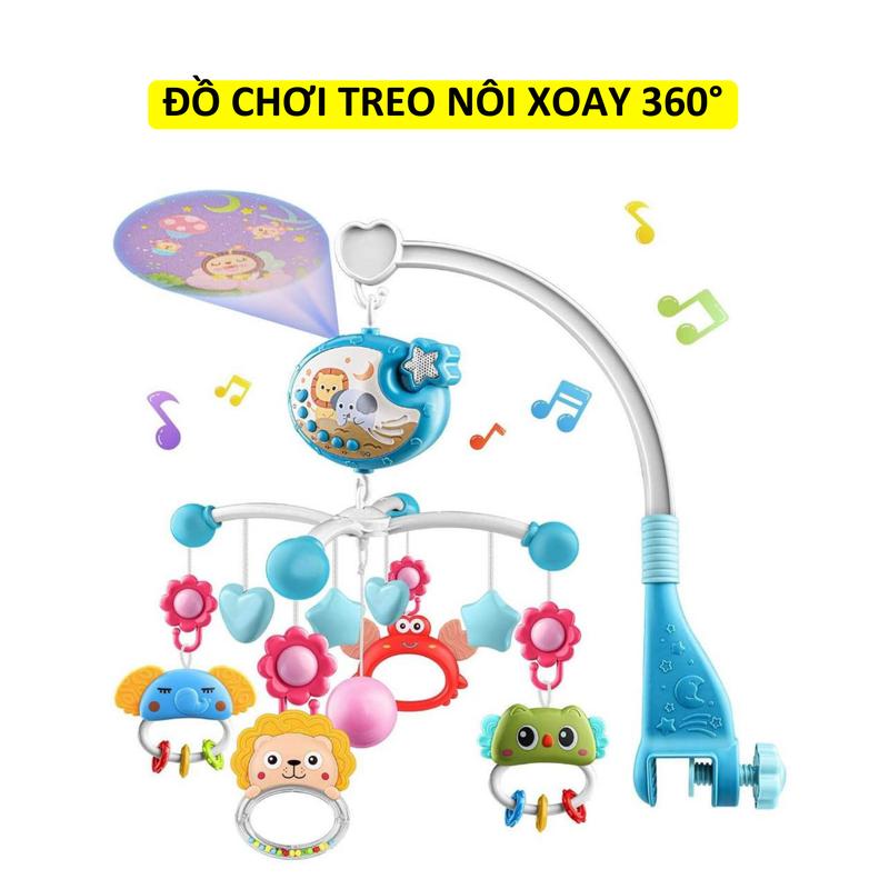 Đồ Chơi Treo Nôi Nhiều Màu Sắc Phát Nhạc Và Xoay Tự Động Cho Bé