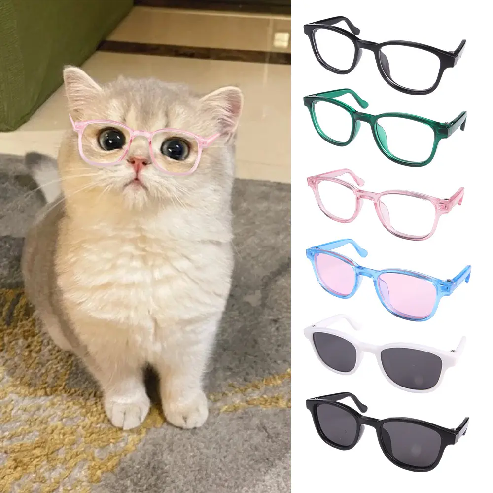 1Pc Pet Sunglasses Glasses For Cat Dog Accessories Cool Funny The Kitten Lenses Sun Photo Props Colored Sunglasses #465166