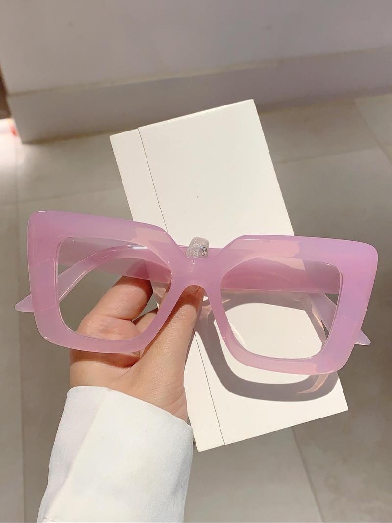Product Introduction of Unisex Simple Style Plain Color Large Frame Eyeglasses, Trendy Casual Eyeglasses for Everyday Use, Fashion Accessories for Outdoor Activities 4