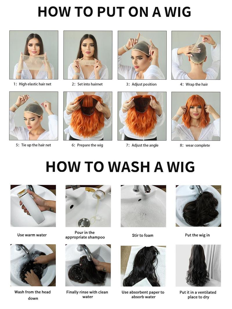 Product Introduction of 28 Inch Long Wavy Wigs for Women, Gorgeous Fluffy Wigs with Bangs, Synthetic Heat Resistant Fiber Wigs for Party, Daily Use 7
