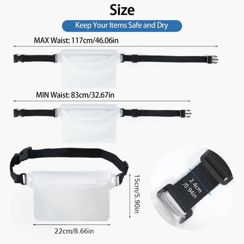 Waterproof Surfing Waist Bag, Adjustable Strap Clear Phone Bag, Fanny Pack for Swimming, Rafting, Kayaking, Camping 1