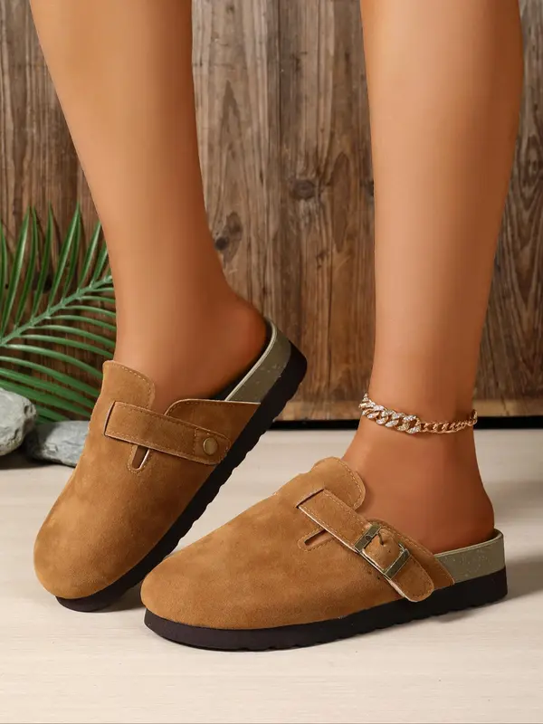 Women's Fashionable Plain Color Slip on Sandals, Casual Comfortable Soft Sole Sandals for Summer, Lightweight Breathable Shoes for Daily Wear, Girl 7