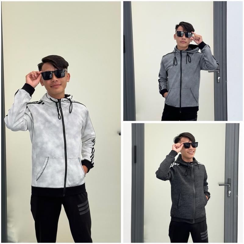 Ver 1 AD Áo Khoác Nam Phối Sọc Tay  Cao Cấp Quảng Châu  Nam Menswear Jacket Nhung Dài Tay Jean