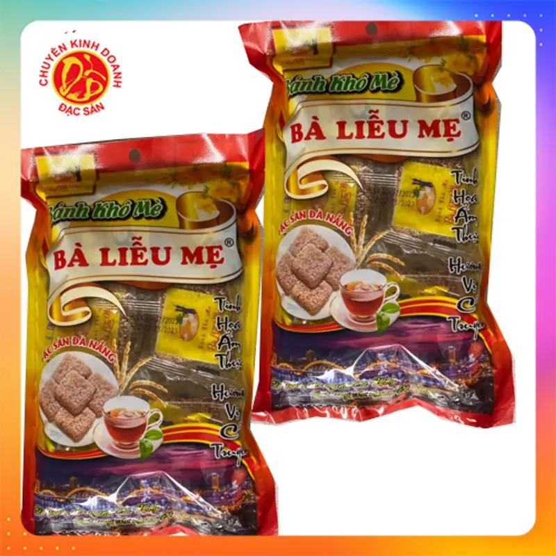 Combo 3 gói bánh khô mè Bà Liễu Mẹ - Món đặc sản Đà Nẵng ngon xốp giòn ít ngọt 250g/gói 4