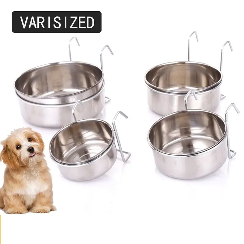 Lồng Móc Treo Bằng Thép Không Gỉ, Protable, Thích Hợp Cho Cốc, Bát Thức Ăn Và Nước Du Lịch, Bát Cho Ăn Treo Dụng Cụ Cho Thú Cưng Cho Ăn, Văn Phòng Phẩm, Bát Cho Chó, Móc Treo 0