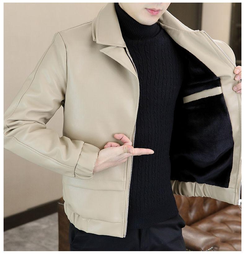 Product Introduction of High-End Leather Men's Casual Jacket Korean-Style Slim-Fit Motorcycle Clothing Leather Jacket Long-Sleeved Jacket Cold-Proof Raccoon Coat Parent 24