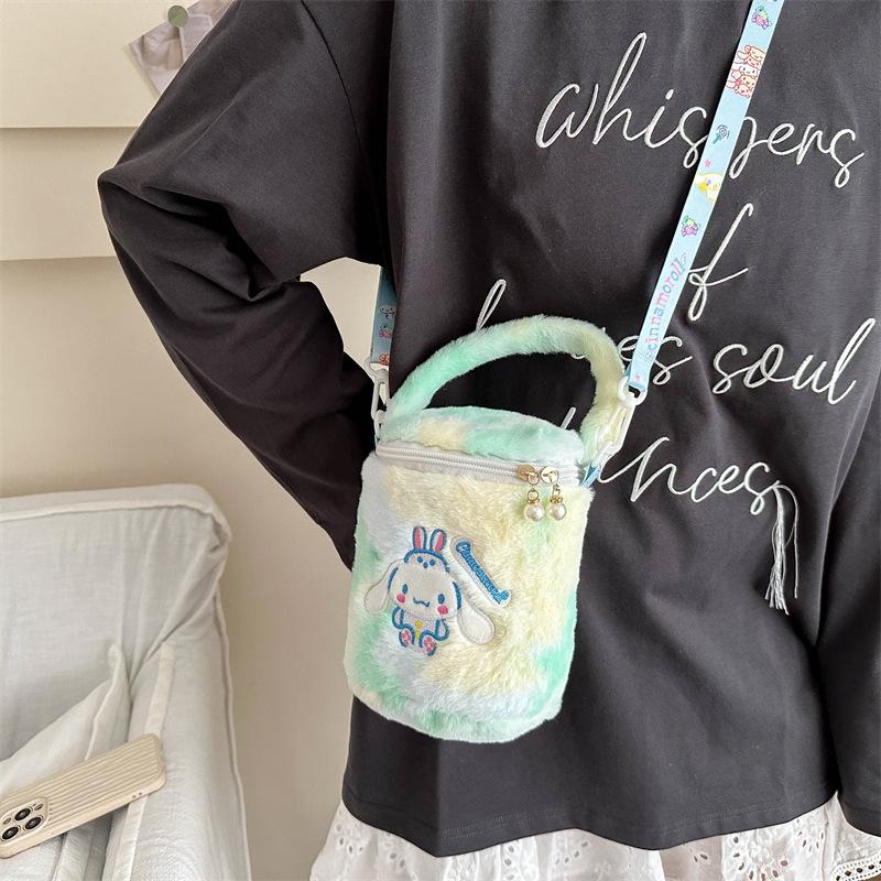 Product Introduction of New cute sweet plush messenger bag Kulomie plush toy bag shoulder bag doll cylinder bag change bag 8