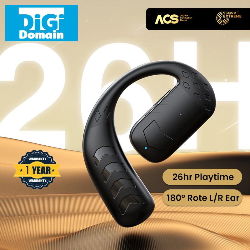 Tai nghe treo đơn OWS T30 Bluetooth Earphone  tai nghe không dây có độ trễ thấp, âm thanh bass, tai nghe thể thao kinh doanh, đeo 180 °, tai trái và phải, micrô, thời gian chơi 26h cho iphone android, mới Nhét Tai Nghe Nhạc