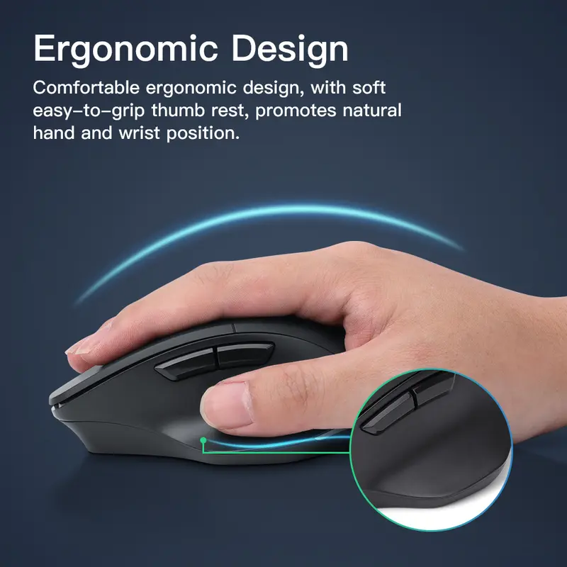 【COD/GOOJODOQ】 Wireless Mouse 4000DPI USB Computer 2.4GHz Mouse Ergonomic Scrolling Battery Display Bluetooth Mouse 3