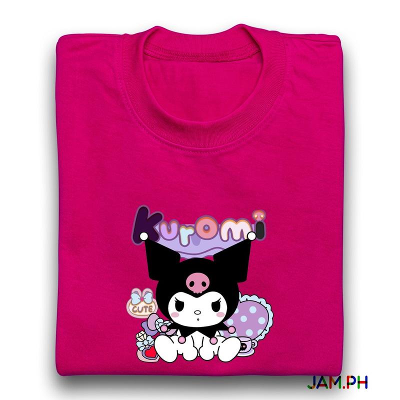 Product Introduction of Trend Kuromi Cute New design T'shirt Print Cotton Round-neck For Kids Adult High Quality Top Womenswear 38