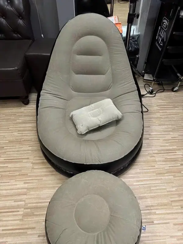 [ Loại Dày ] Bộ ghế hơi tựa lưng thư giãn, trọng tải đến 100kg - Ghế bơm hơi kèm bơm điện, Sofa hơi bọc nhung êm ái giường wanek g he home bau đệm kursi goyang 1