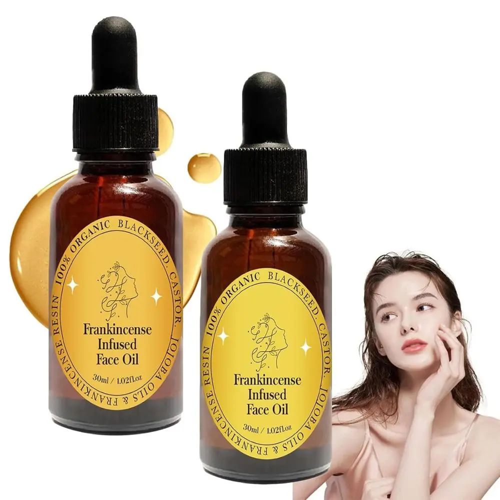 New Infused Organic Frankincense Resin Oil Castor and Jojoba Moisturizing Frankincense Oil Anti-Aging Black Seed Facial Serum for Face