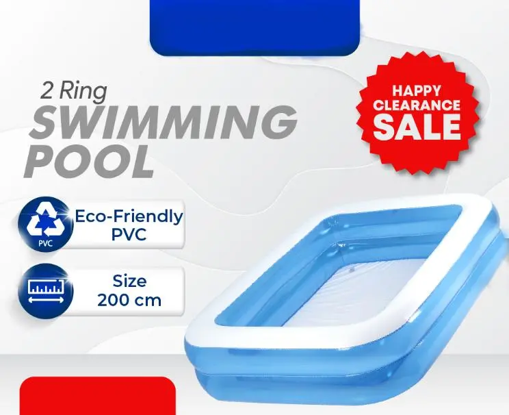 (COD) Kolam renang anak 2 METER kolam mandi bola ukuran jumbo inflatable pool kolam renang karet KERANJANG KUNING Kado Permainan 0