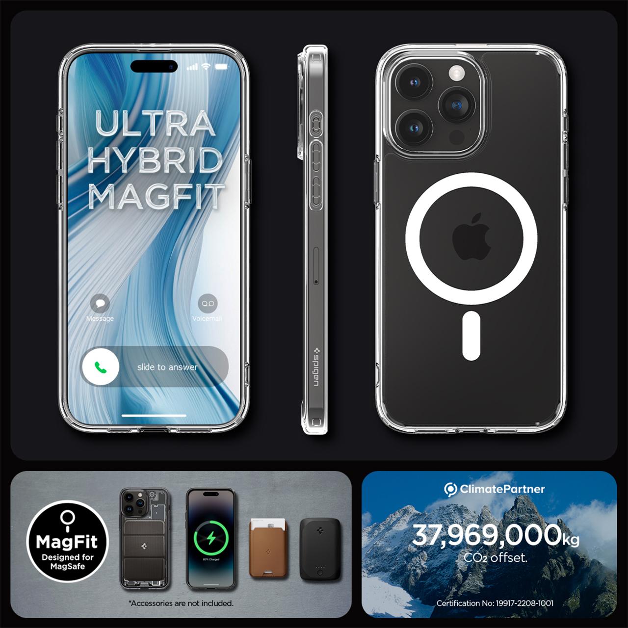 Case iPhone 15 Pro Max Plus Spigen Ultra Hybrid MagSafe Clear Casing
