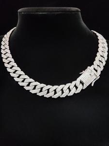 Collar de cadena cubana con decoración de diamantes de imitación para hombre y mujer, Bisutería de moda hip hop para fiestas, Decoración de ropa de uso diario para regalo de cumpleaños