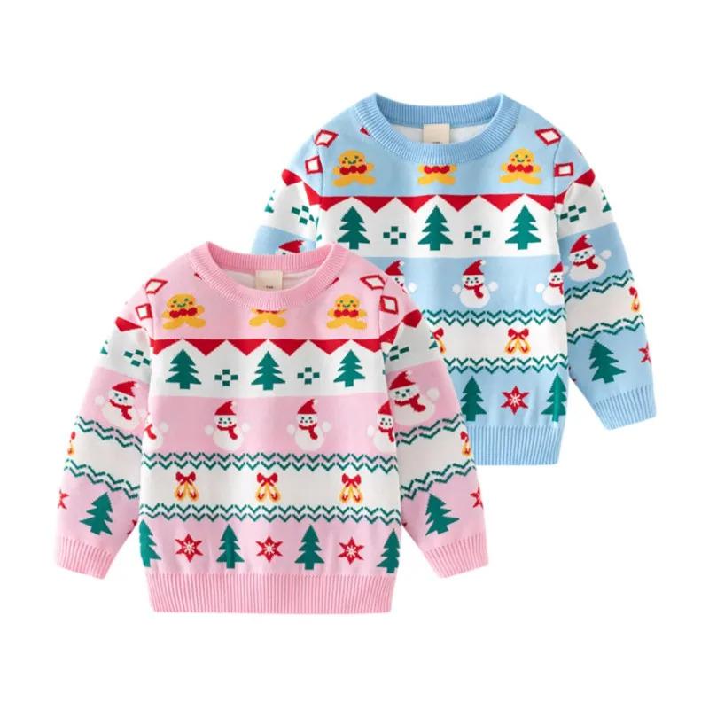 Product Introduction of Children Baby Girls Boys Winter Double Layer Christmas Tree Sweater Clothes Autumn Child Clothing Pullover Knitted Kids Sweaters 38