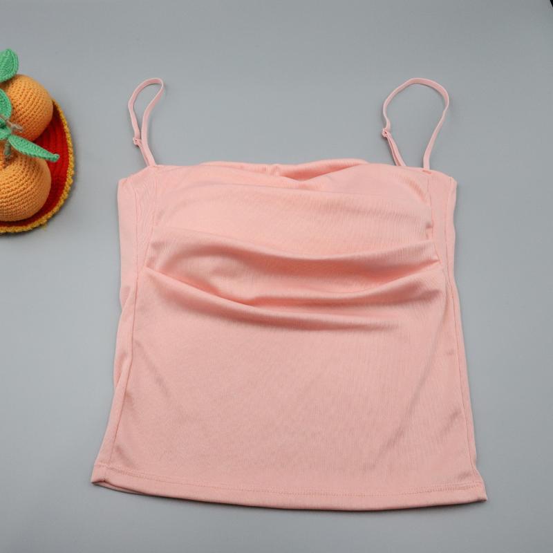 Product Introduction of Women's Pleated Suspender Vest with Chest Pad Tube Top Bottoming Top 13