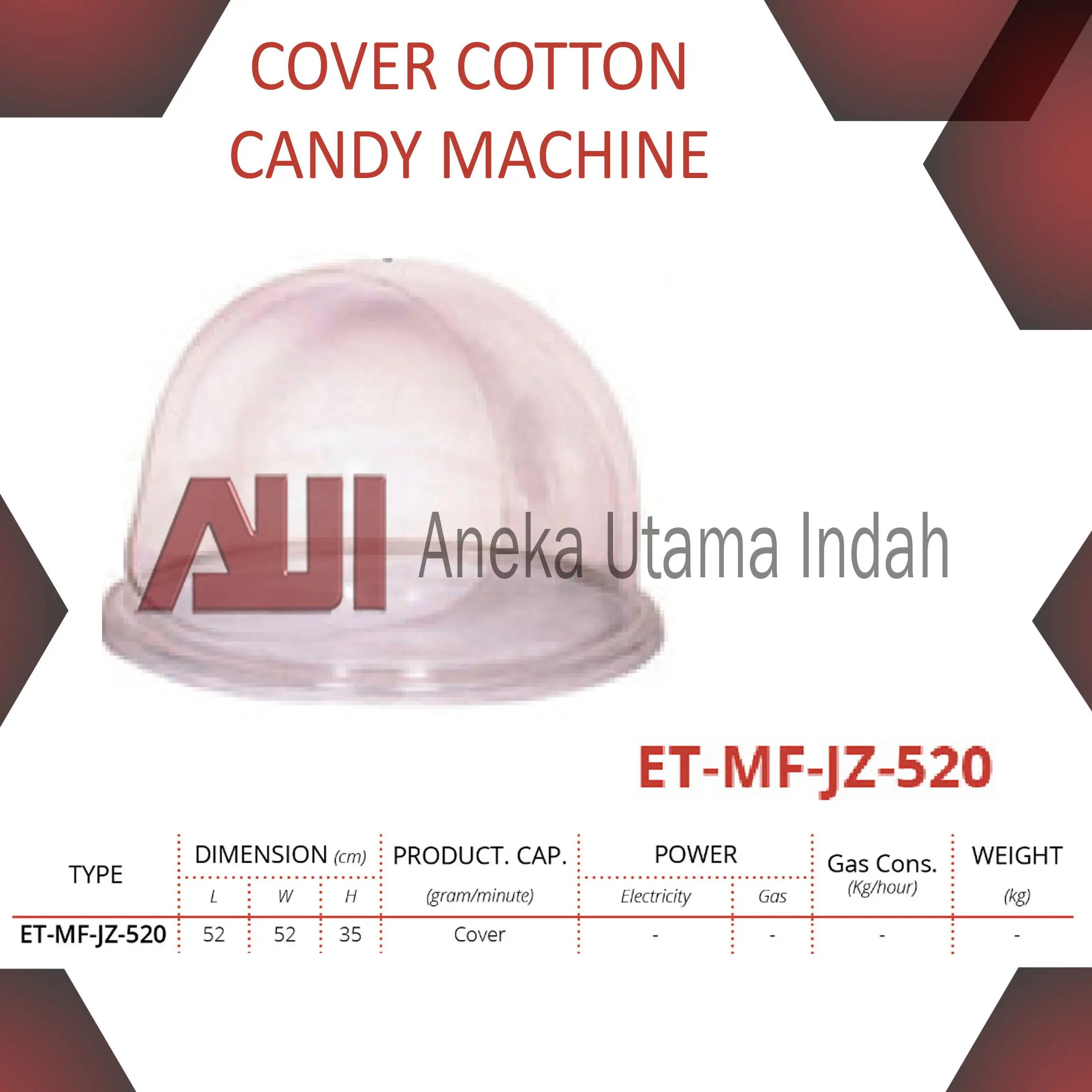GETRA COMMERCIAL COTTON CANDY COVER ET-MF-JZ-520