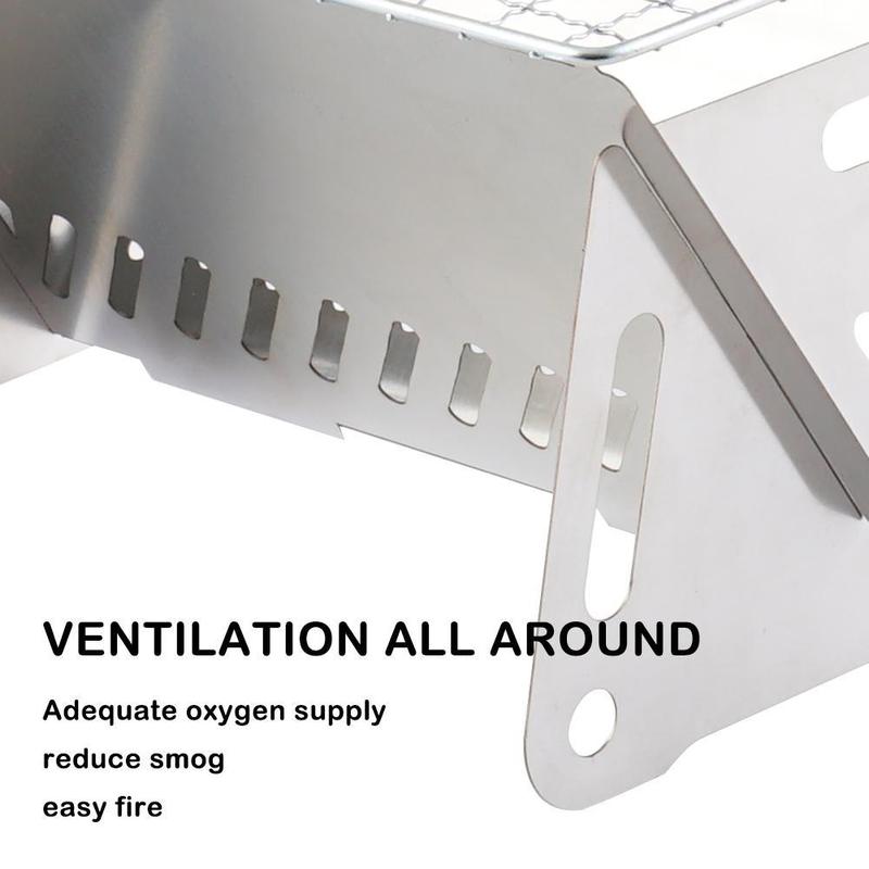 Product Introduction of 1pcs Camping Mini Folding BBQ Grill Charcoal Stove Ventilation Outdoor Oven Portable 42