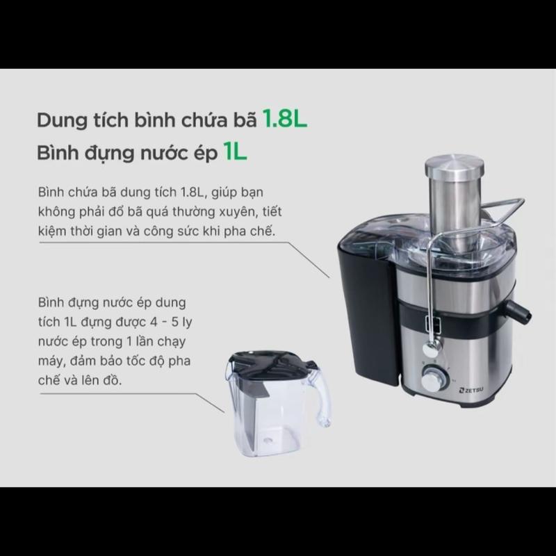 Máy ép nhanh Zetsu Z-11 - Ép trái cây, rau củ, xay sinh tố - Công suất 800w 4