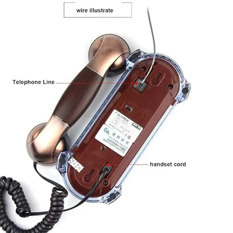 Điện Thoại Treo Tường Cổ Điển Nhỏ Đồ Trang Trí Cổ Điển, Phong Cách Cổ Điển Thích Hợp Để Treo Tường 0