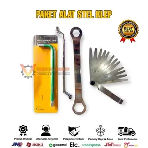Paket Kunci stel klep set 4pcs + Fuller gauge feeler 0.05-1mm set L klep T 40 Kunci Ring 8×9 kunci 17 24mm