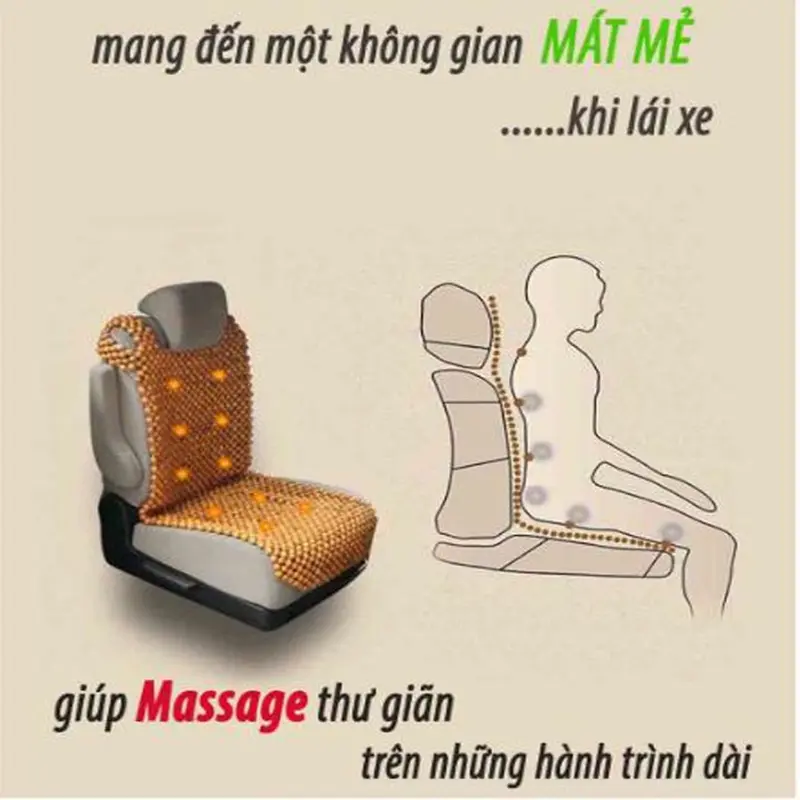 Lót Ghế Ô Tô Hạt Gỗ Thông 100% Tự Nhiên Họa Tiết Đan Hoa Cao Cấp 3