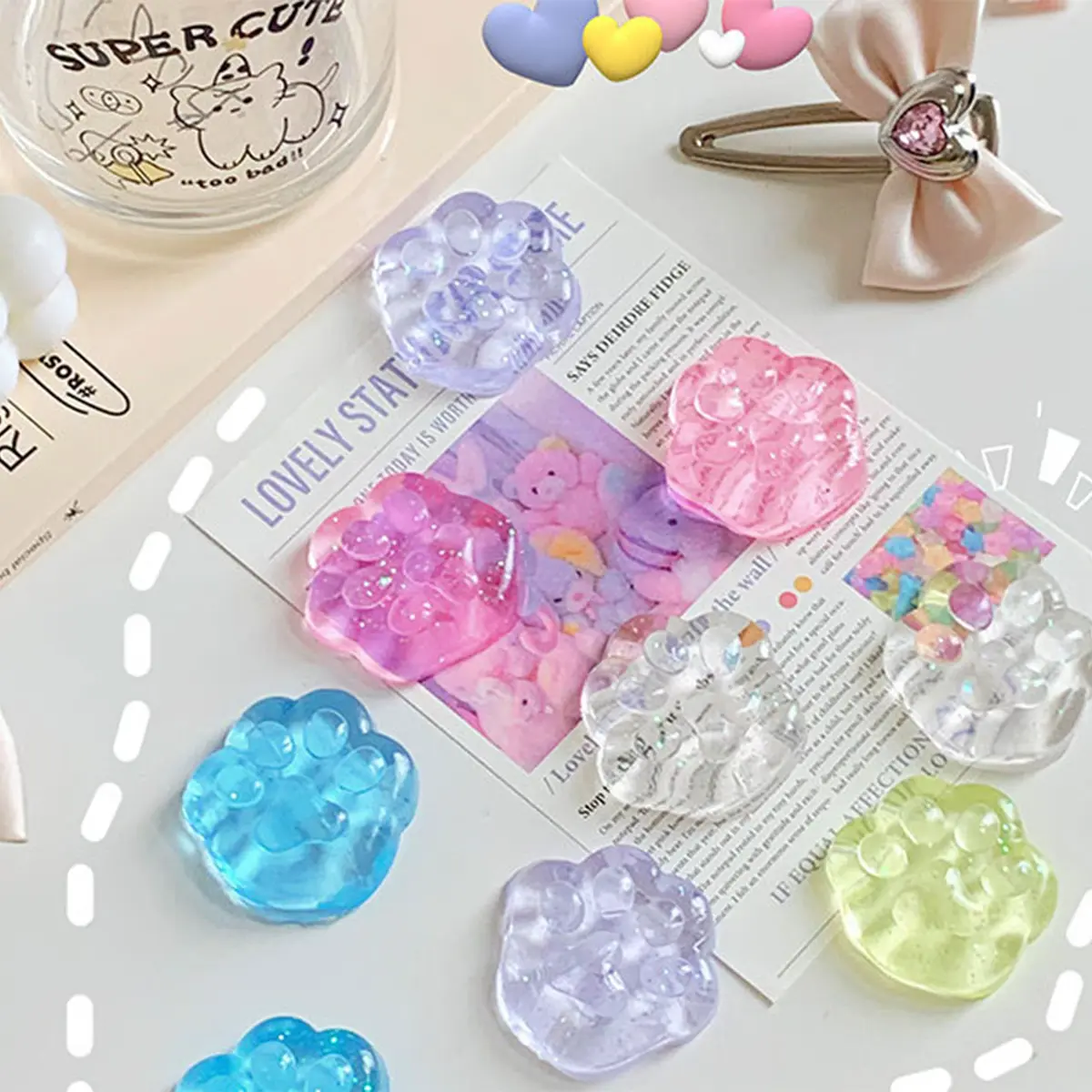 Colorful Cat Claw Soft Decompression Toy Soft Squeeze Toy Slow Rebound Decompression Toy Release Pressure