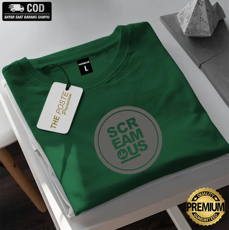 Kaos Distro Screamous O Silver Print | Kaos Pria Wanita Cowok Keren Branded Kekinian Tshirt Pria Wanita Premium 1