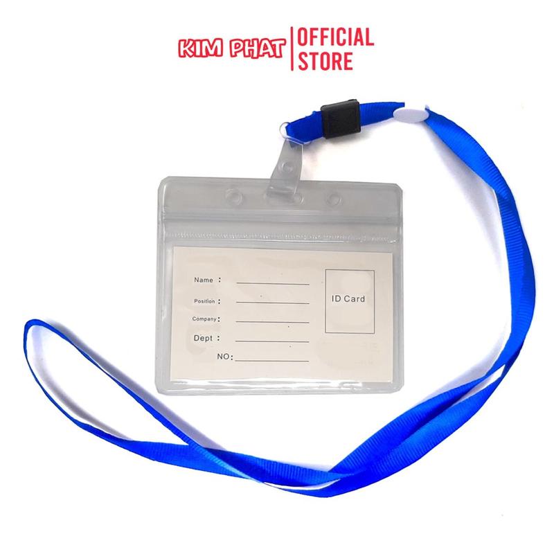 Thẻ đeo bảng tên nhựa dẻo trong suốt 108, dây đeo thẻ, Kẹp thẻ sắt
