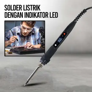 Solder Listrik Adjustable Temperature Digital LCD Screen Cepat Panas