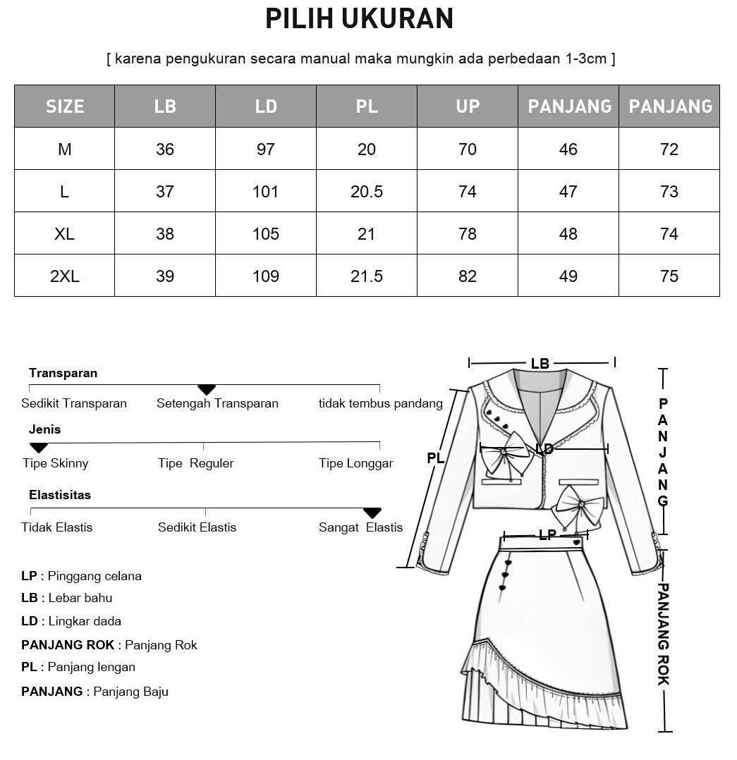 [clearance]PO15 Asaya Setelan Atasan Lengan Pendek + Rok Gaya Elegan untuk Wanita Trendi Dua Potong Pakaian