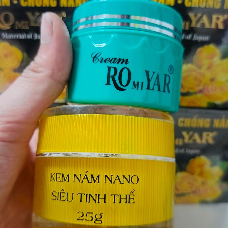COMBO KEM NÁM NẶNG ROMIYAR (1 hộp nám vàng 25g + 1 hộp trắng da 15g) Skincare Làm Đẹp Da Kem Face Dưỡng Ẩm Da Đu Đủ 1